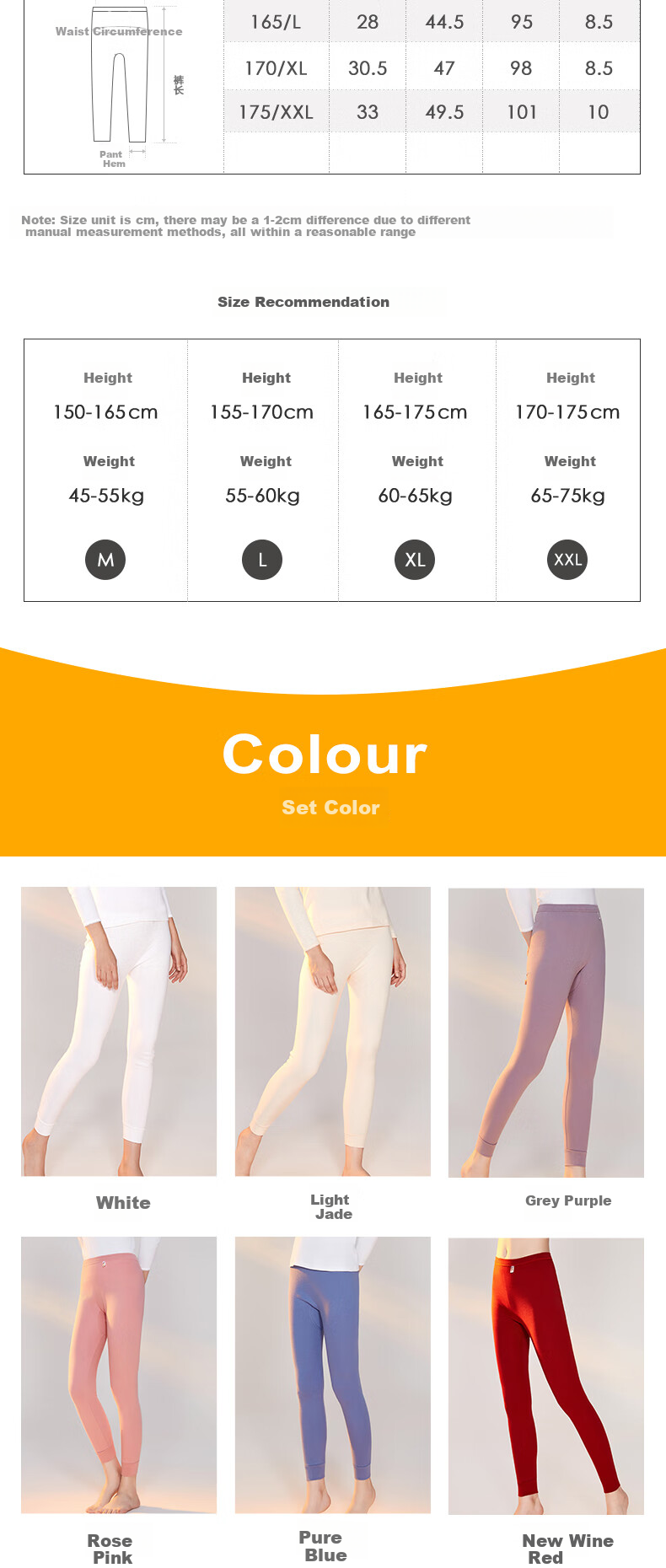 Yiershuang [First-Class 100% Pure Cotton] Women's Autumn Long Johns, All-Cotton Thermal Underwear, Plus Size Base Layer, Autumn And Winter Cotton Pants for Wome 12