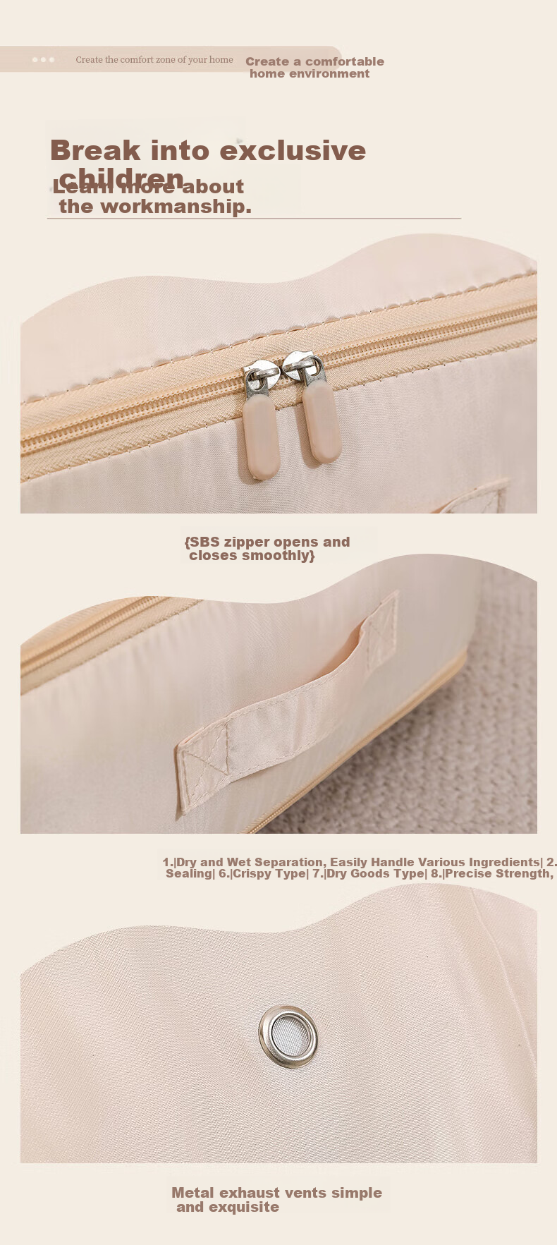 Bangnimeijia Compressed Storage Bag for Down Jackets, Clothes, Quilts, Moving And Packing, Oatmeal Color, Large Size 12