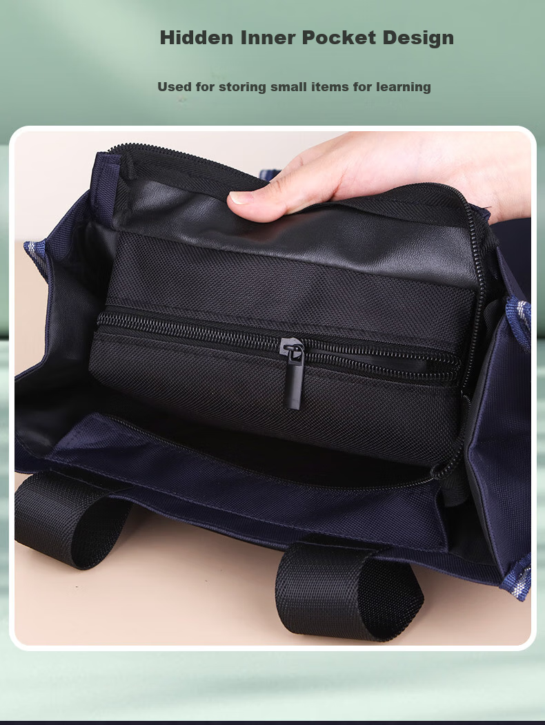 Youbili Student Multifunctional Handheld Tutoring Bag, Document Storage Pouch, Large Capacity Office File Bag, Elementary to High School Student Book Carrier, Vertical Style, 8352 Black 7