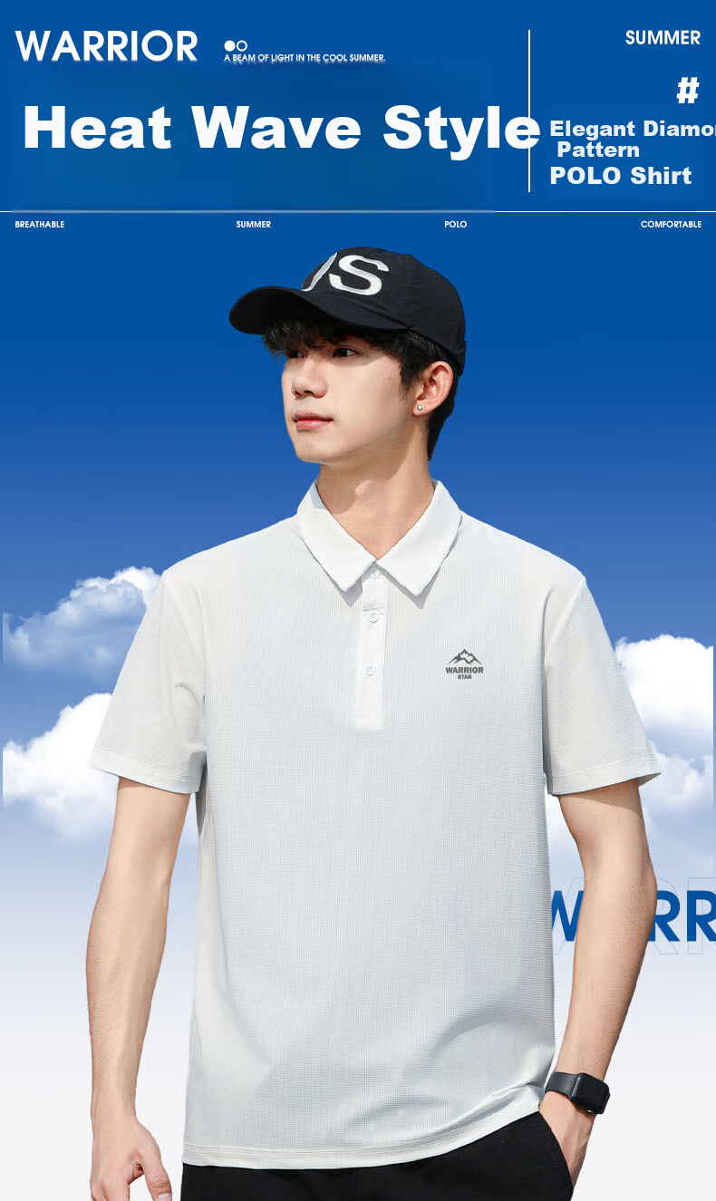 Huili Polo Shirt for Men, Summer Short-Sleeve, Quick-Dry T-Shirt, Breathable Collar, Casual Menswear, Gray, XL 16