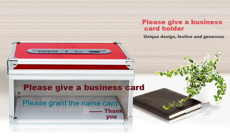 Jinlongxing Business Card Holder, Double Compartment Acrylic Transparent Business Card Box, Desktop Office Business Card Display Case, Single Compartment Acrylic Vertical Business Card Clip, Standard Model C2152 1