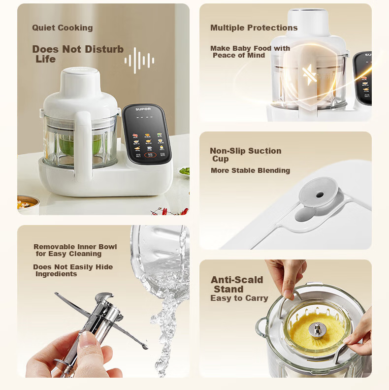 SUPOR Baby Food Processor, Steaming And Cooking All-In Rice Paste Maker, Baby Food Preparation Machine FB12S 28