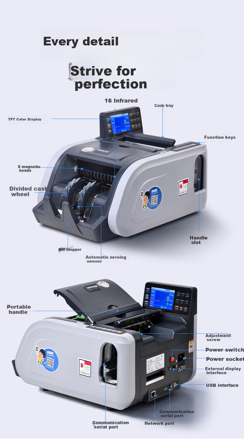 Virong I3 Silver Currency Counter Portable Banknote Detector for New RMB Small Office Commercial Financial Use 2025 New Model 11