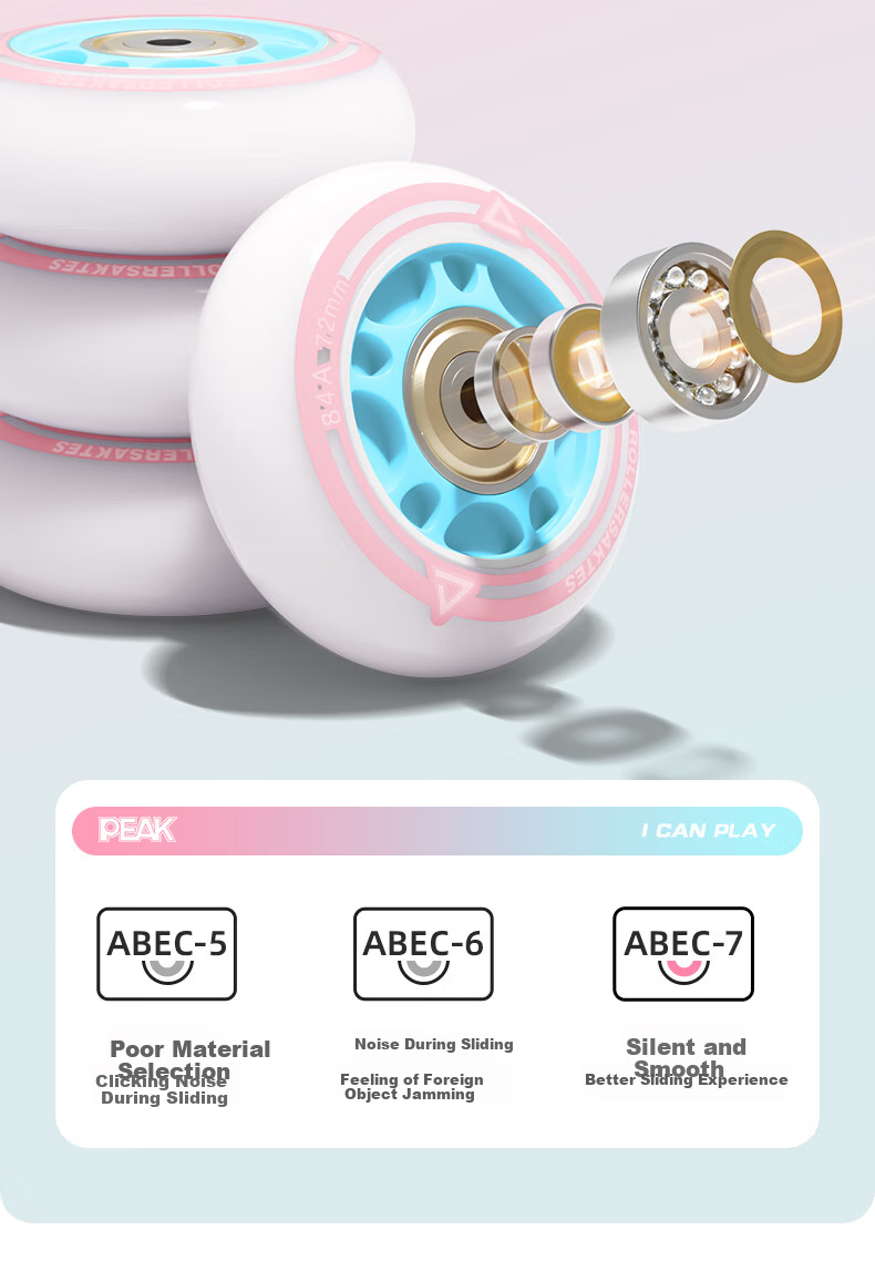 PEAK Roller Skates, Children's Inline Skates, Boys And Girls Roller Skates, Hip Protection [Elementary And Middle School Roller Skating Class], Birthday Gift, Blue M 15