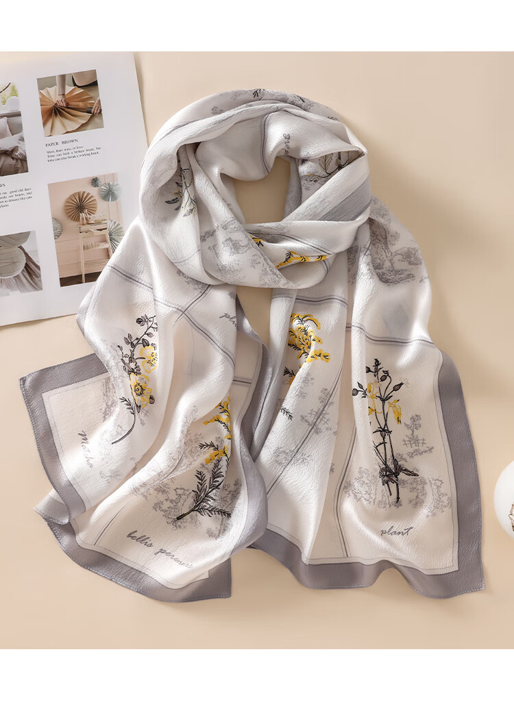 Shanghai Story Women's 100% Mulberry Silk Pearl Satin Long Scarf Shawl Gift Box for Girlfriend Valentine's Birthday Present 10