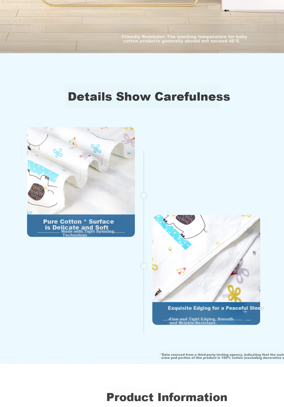 Ankexin Washable Diaper Pad, Pure Cotton Baby Bed Mat, Newborn Postpartum Pad, 80*100cm 14