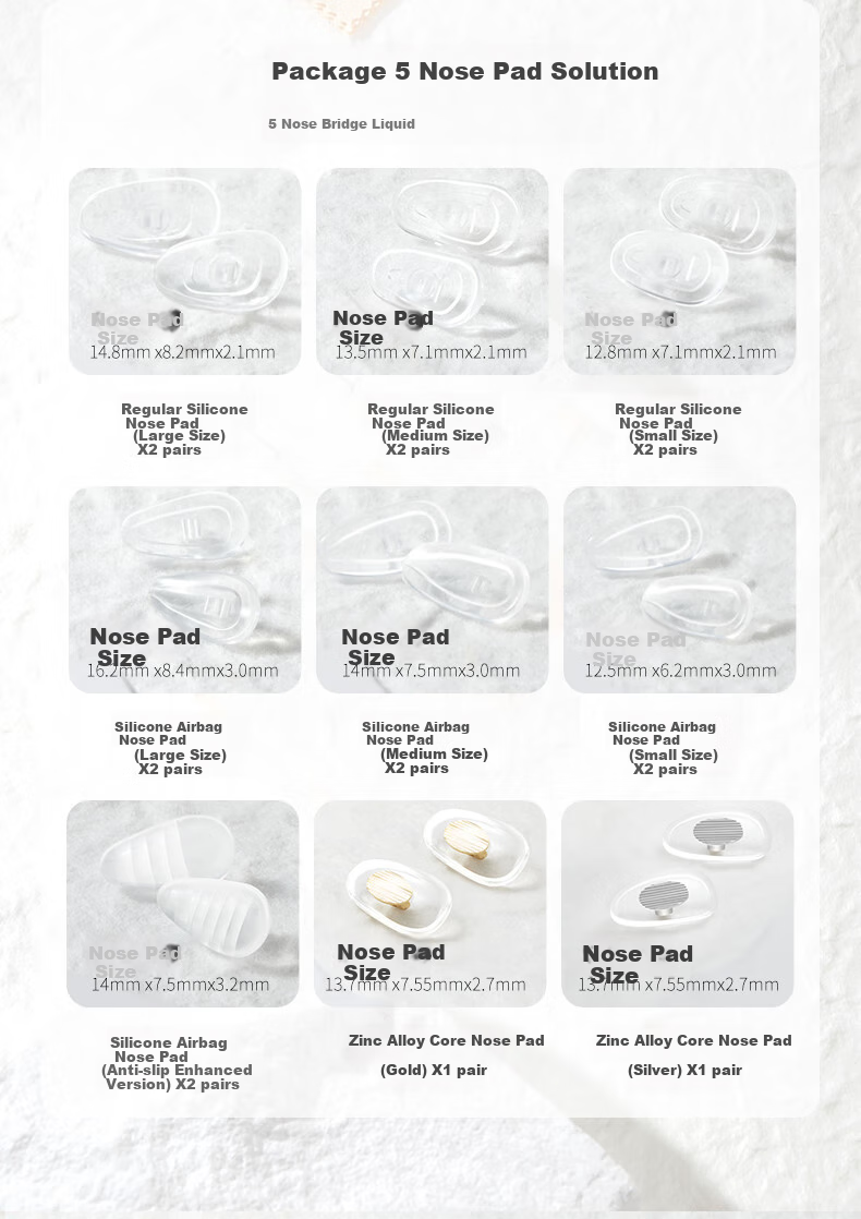 Yanjingbang Titanium Metal Anti-Pressure Mark And Non-Slip Nose Pads, Bridge And Eyeglass Frame Accessories 25