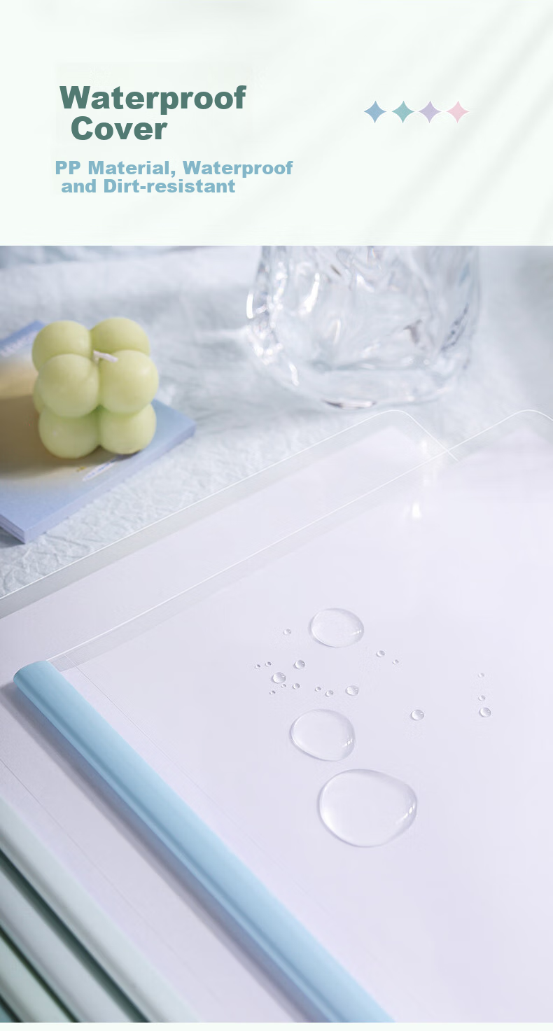 Jiamo Rotating Lever Arch File Folder A4 Paper Storage Folder Pull Rod File Organizer Document Folder Sliding Bar Loose-Leaf Folder Transparent Sheet Protector Binding Tool Macaron File Folder 5 Pieces 7