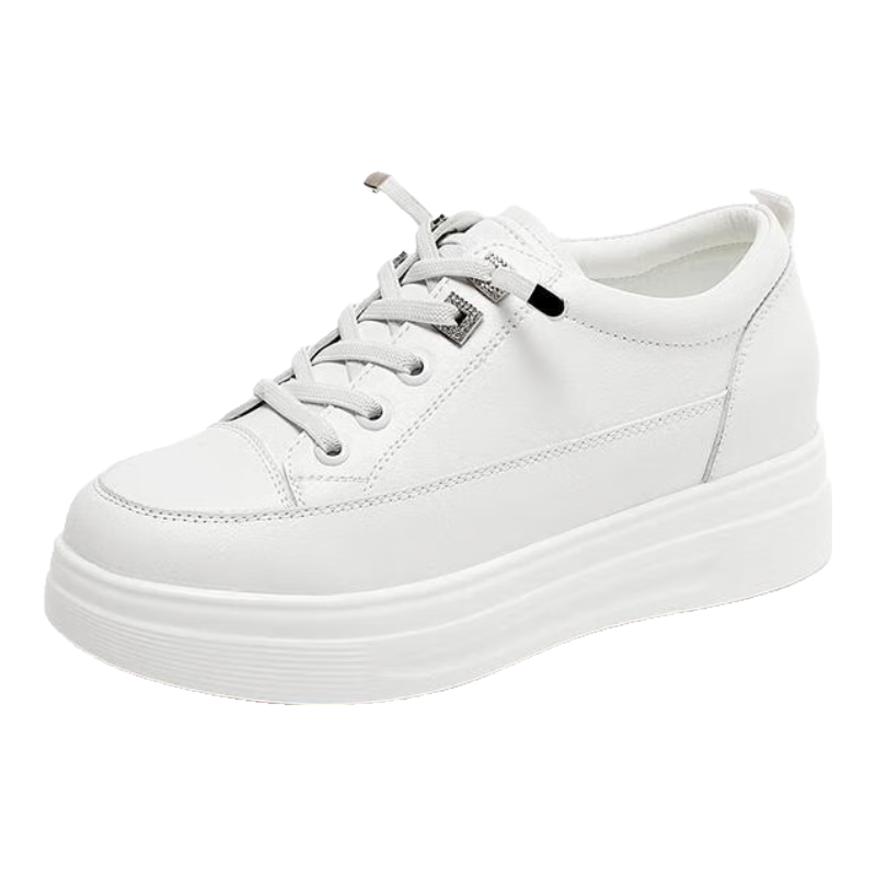 RED DRAGONFLY Women's Thick Sole Height Increasing Elastic Band Casual White Sneakers WPB34003 White Size 39