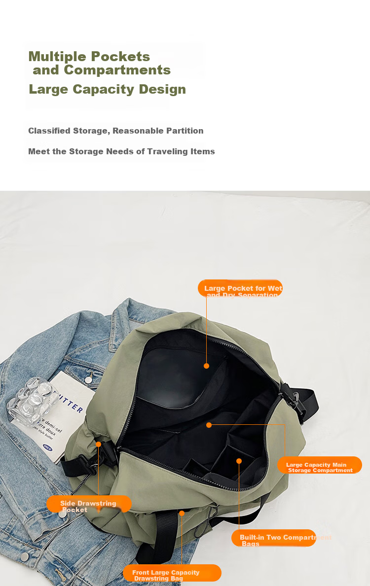 Banzheni Travel Bag for Men And Women, Large Capacity Expandable Suitcase with Handle, Storage Bag for Maternity Leave, Fitness Handheld Crossbody Bag 7