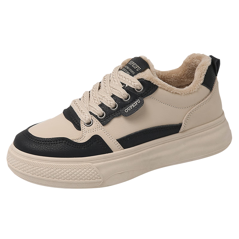 CARTELO Women's Casual Shoes Winter Fleece Lined Sports Shoes Maternity Warm Cotton Sneakers Black 40