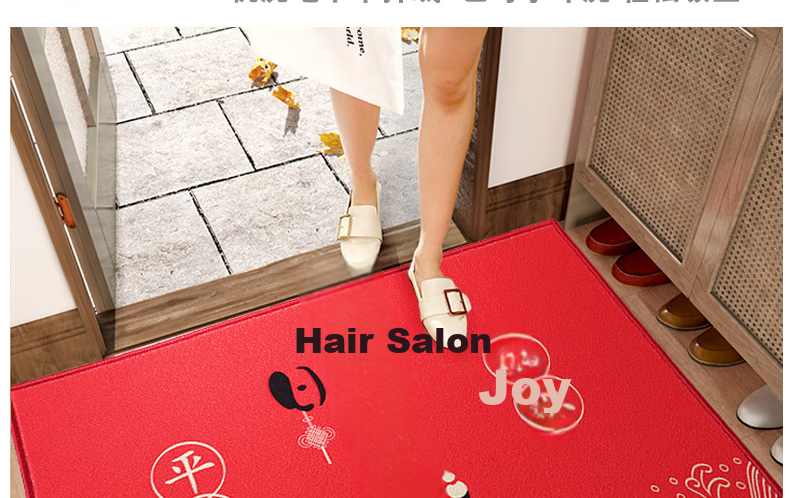 MOON TIME Entrance Mat, Doorway Foot Mat, Indoor Doormat, Red Non-Slip Dirt-Resistant Floor Mat, 50*80cm, Warm Home 16
