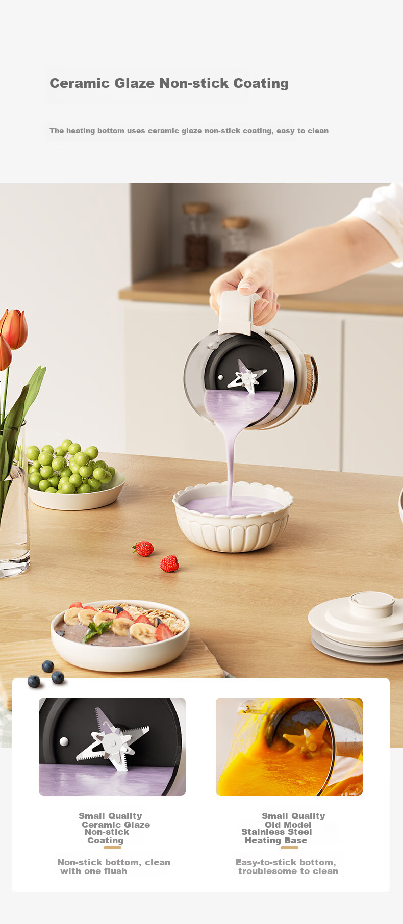 Xiaozhi Low-Noise Washless Blender, Large Capacity for Home Use, Noise Reduction, Quiet Operation, Heating Food Processor, Fully Automatic Baby Food Maker, Juicer, Soy Milk Machine, Mixer, Multifunctional SP03 14