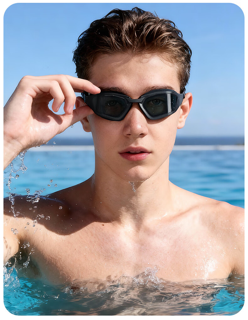 WATERTIME Prescription Anti-Fog Waterproof Swimming Goggles for Adults, High-Definition Coated Lens, Unisex 2