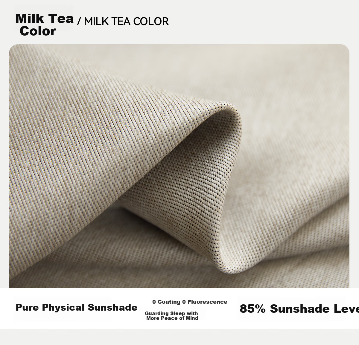 Jinchan Curtain Track Hooks for Bedroom High-End Curtains, Home Blackout Sun Protection, Milk Tea Color, 130*180 18