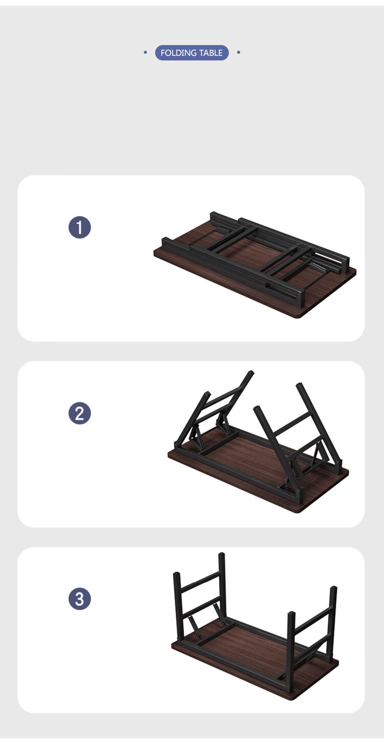 Annafu Folding Table Computer Desk Study Desk Writing Desk Office Desk Dining Table Long Table BGZ718 Double Layer 100*50 8