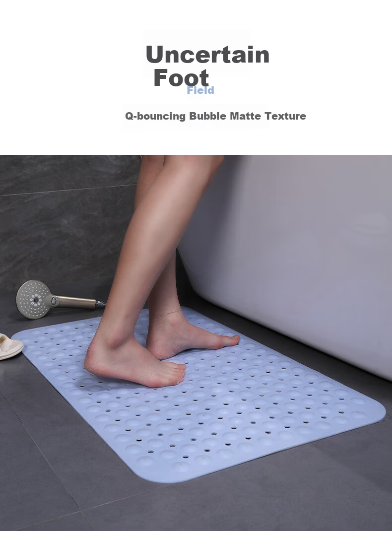Yagao Bathroom Non-Slip Mat, Bathroom Anti-Slip Floor Mat, Toilet PVC Shower Mat with Suction Cups, 40*100 7