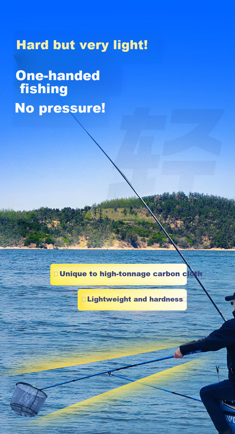 Woding Carbon Fiber Fishing Rod, Ultra-Light And Ultra-Hard, Telescopic And Extendable, for Catching Big Fish 10