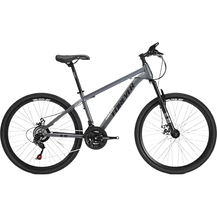 FOREVER Aluminum Alloy 26-Inch Mountain Bike, 27-Speed, Oil Disc Brakes, for Men And Women, Adult And Student Bicycle, Gray