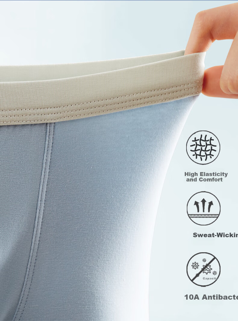 Hengyuanxiang Boys' Pure Cotton Underwear for Puberty, Middle And High School Students, Chubby Kids Boxer Briefs Shorts 10A Antibacterial 4