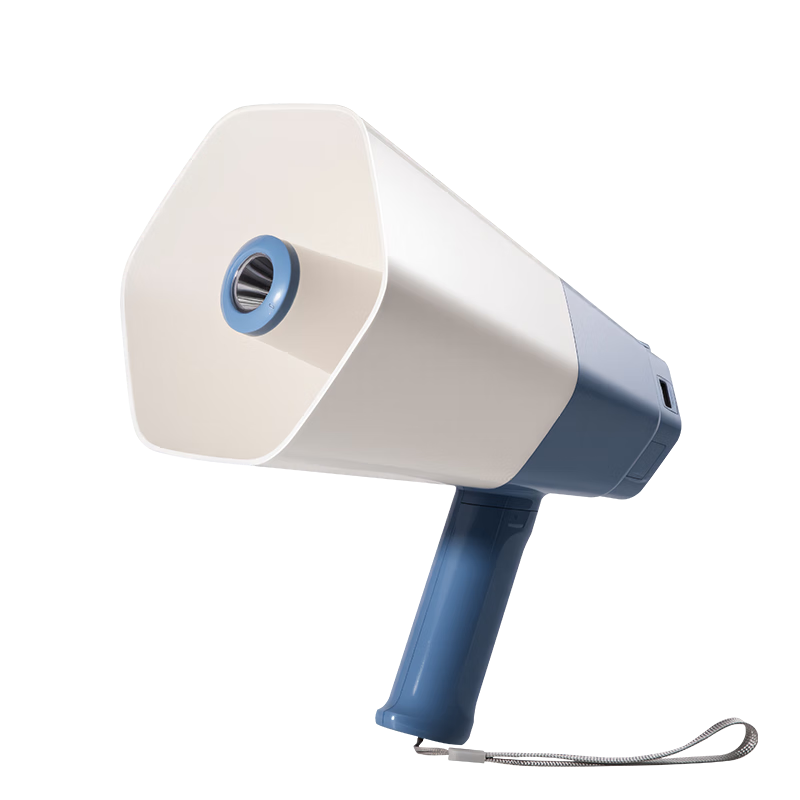 Deli Wireless Amplifier Loudspeaker Megaphone Outdoor Promotion 350-Second Recording Handheld Speaker Portable Loudspeaker Rechargeable Flashlight White