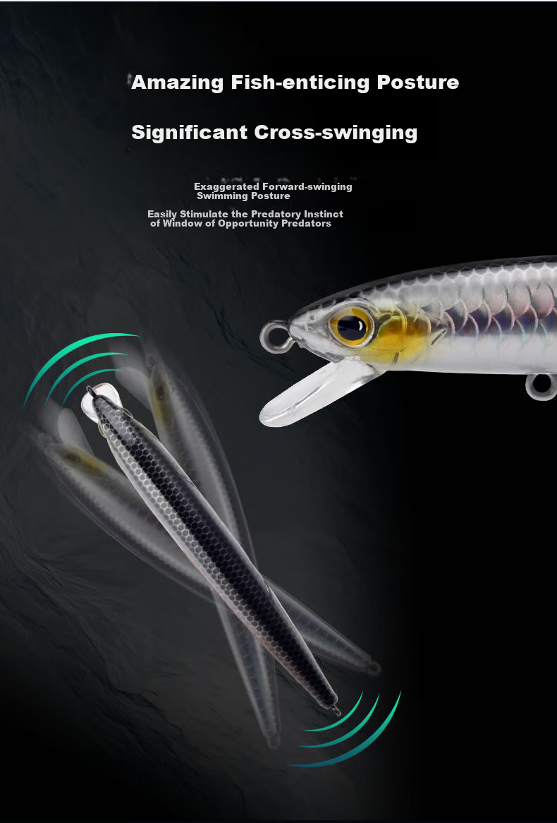 Guowangliya Lure, Suspended Shadow Hovering Minnow Long-Casting Lure, Topmouth Culter Bait, 6.5g-80mm LN06 6