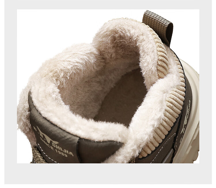 Bull Family Martin Boots Men 2025 Winter New Plush High-Top Work Shoes Men's Thick-Soled Warm Trendy Casual Shoes 9