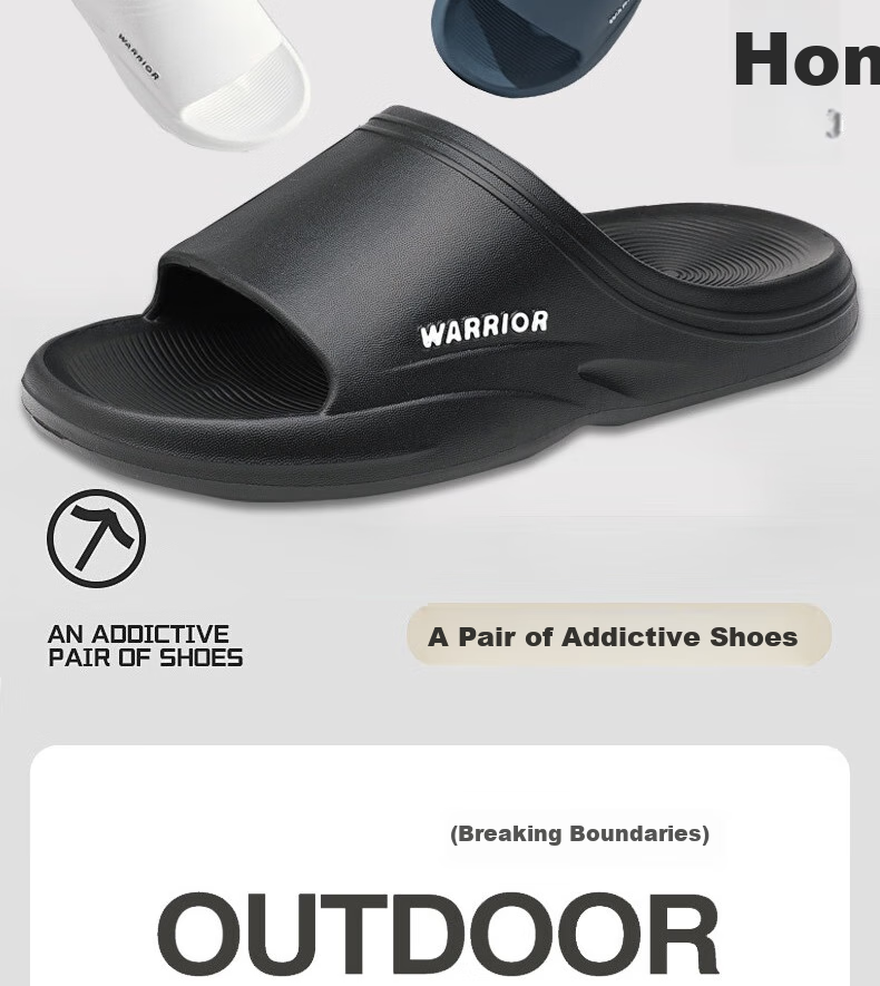 Huili Men's Slippers, Sports Bathroom Indoor And Outdoor Wear, Non-Slip Thick-Soled Sandals, HL0273 Black Size 46-47 2