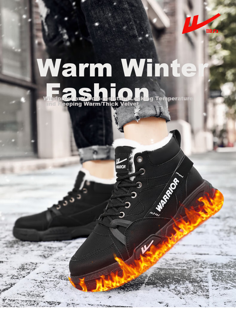 Huili Men's Martin Boots, 2025 Autumn And Winter New Style Men's Fleece-Lined Snow Boots, Warm Work Boots, Cotton Shoes, Khaki, Size 41 1