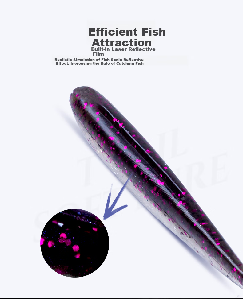 Guowangliya Soft Bait with T-Tail, Freshwater Mandarin Fish Bait, Lead Head Hook, Bottom Fishing for Bass And Snakehead, Artificial Bait, 6.3cm/02 Color/16 Pieces 6