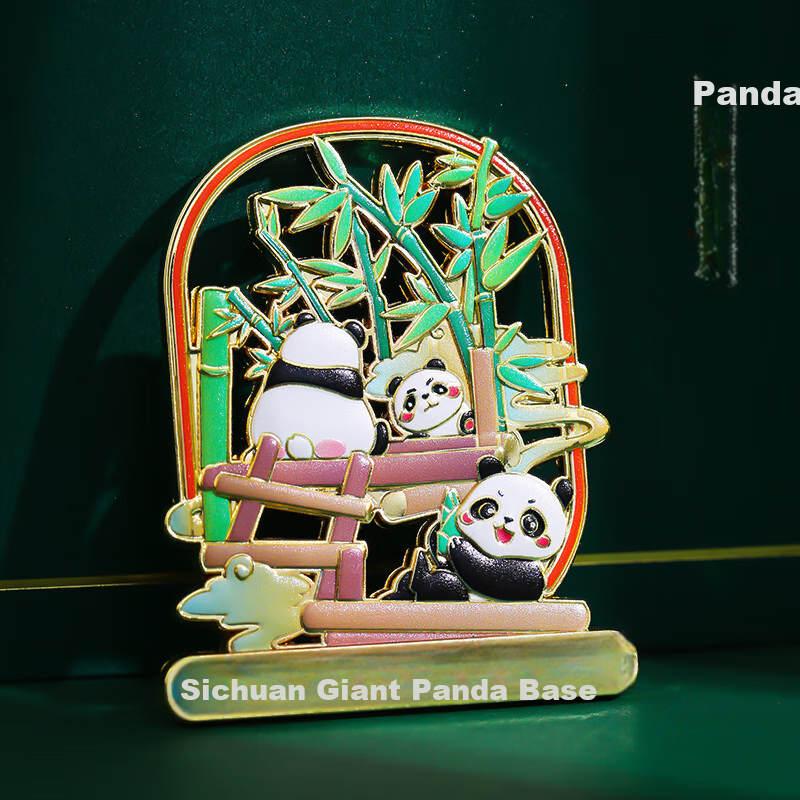 Xiaodiaojiang Sichuan Chengdu Panda Refrigerator Magnet Sticker, Beijing Forbidden City Museum Chinese Style Tourist City Landmark Souvenir, National Day Gift for Teachers And Classmates, Panda