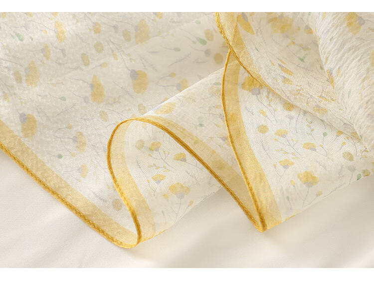 Shanghai Story Women's Summer Printed Silk Scarf 100% Mulberry Silk Neck Scarf Commuter Gift for Girlfriend Valentine's Day 10