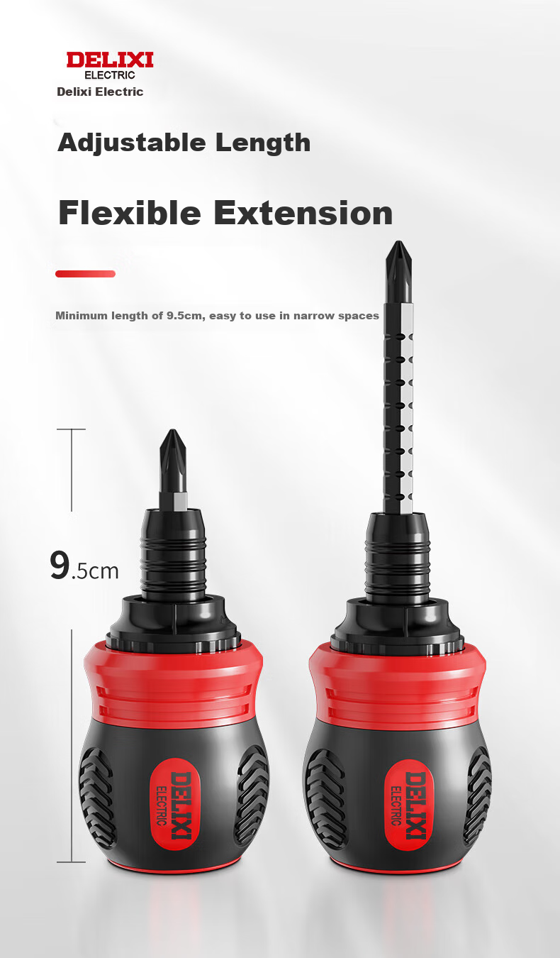 DELIXI Ratchet Screwdriver Set Multi-Functional Phillips and Slotted Telescopic Screwdriver Household Labor-Saving Tool 3