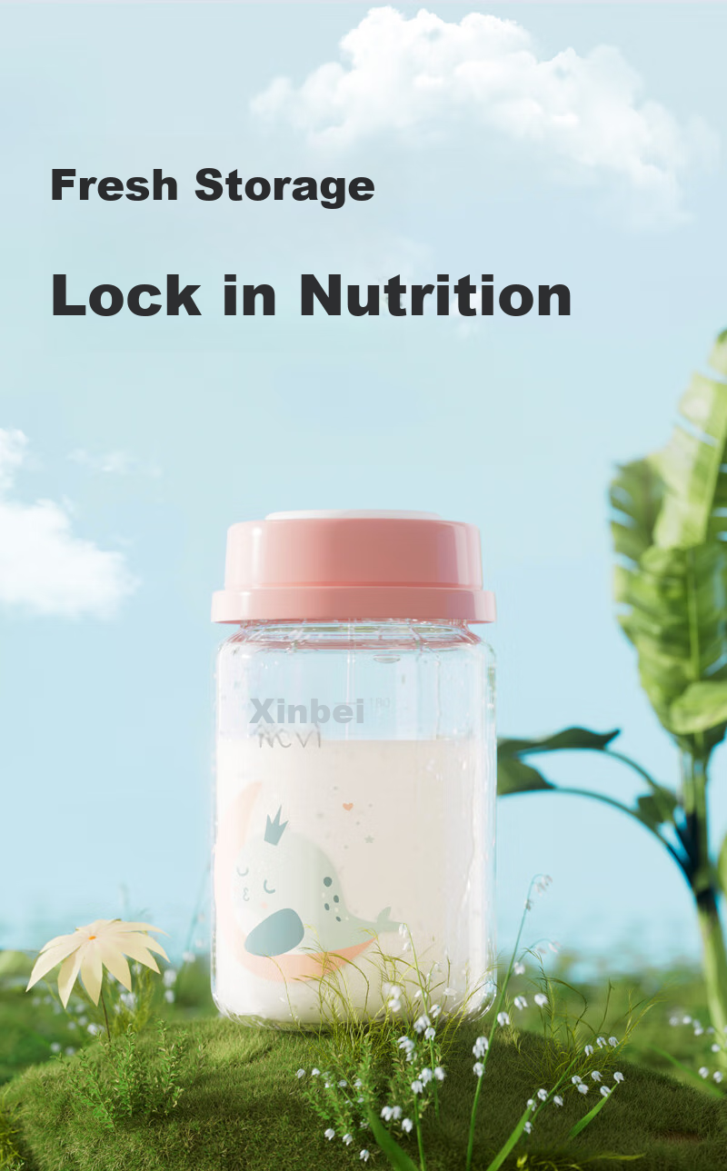 Xenbea Glass Breast Milk Storage Cup, Sealed Container for Breast Milk Preservation, PP Material with Lid, 180mL, Pack of 2, 9161 6