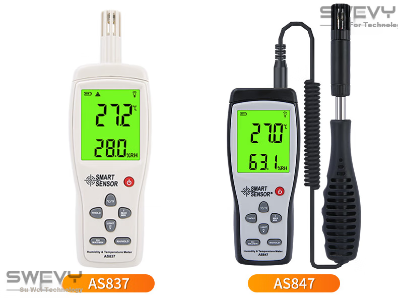 Xima AS847 Handheld Thermometer And Hygrometer, High-Precision Industrial Digital Temperature And Humidity Meter 7
