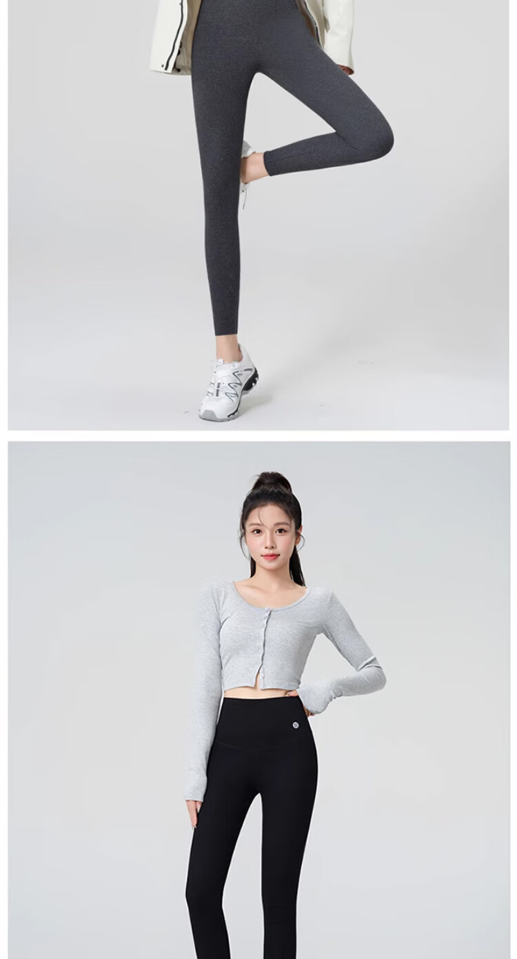GUJIN Women's Wool Cotton Thermal Pants, Fleece-Lined Thickened High-Waist Slimming Leggings, Autumn Winter Warm Cotton Trousers 12