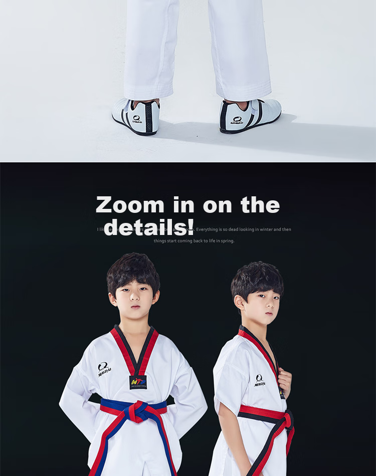 Jingpai Taekwondo Uniform, Pure Cotton Long-Sleeve Children's Taekwondo Suit, Adult Competition Uniform, All-Cotton Taekwondo Clothing, Training Outfit 13