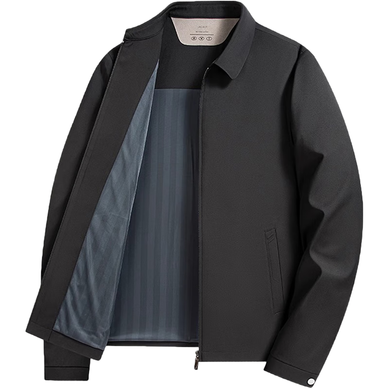 TUCANO Men's Business Casual Executive Lapel Jacket Fashion Solid Color Coat Black L Father's Day Gift