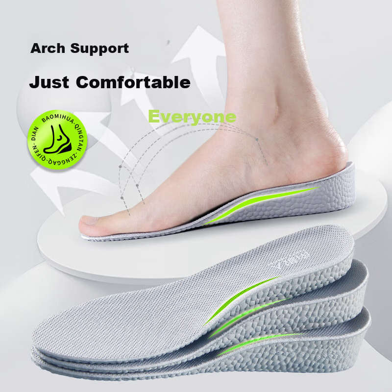 Стельки Nanjiren Boost Lightweight, увеличивающие рост, невидимые, впитывающие пот, спортивные, амортизирующие, полноразмерные для мужчин и женщин, 2,5 см, размер 41-42