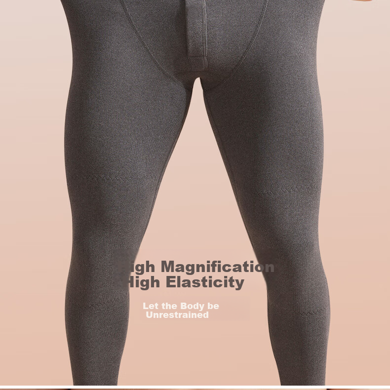 SNOWFLYING [Wool And Silk Knee Pads] New Autumn Men's Thermal Pants, Fleece-Lined Thick Knee Pads Cotton Pants Autumn Long Johns Cold-Proof 3XL 15