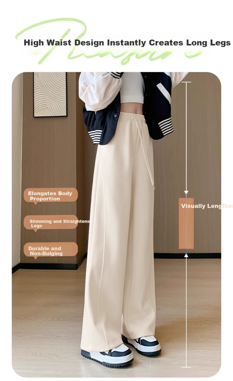 Huili Black Pants for Women, 2026 New Spring And Autumn Style, Loose-Fitting Sweatpants, Slimming Casual Pants, Wide-Leg Straight Trousers for Petite Figures 3