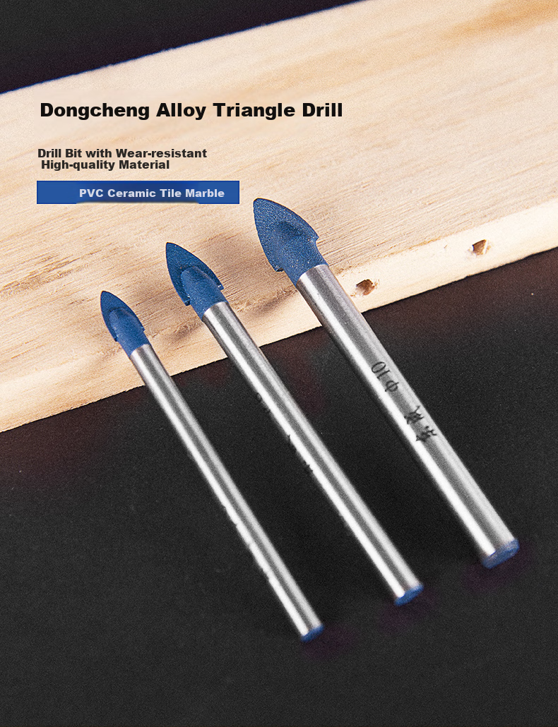 Dongcheng Alloy Triangle Drill Bit Ceramic Tile Drill Bit Sharp Angle Drill Bit Electric Drill Ceramic Drill Wall Drill Hole Opener φ8 1