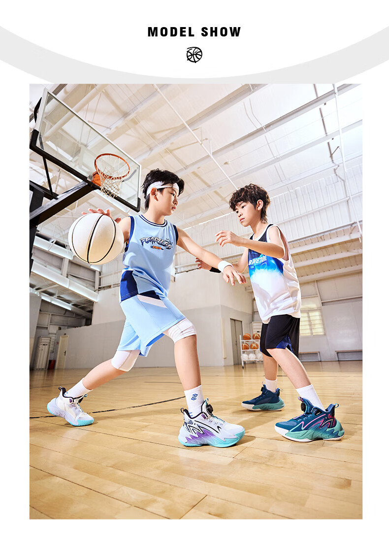ERKE Kids Boys Basketball Shoes Children's Youth Cushioning Dial Buckle Sneakers Asphalt Blue/Original Force Blue Size 38 21