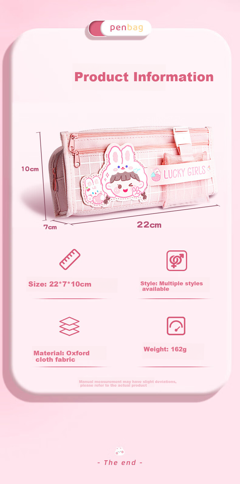 Licao Pencil Case for Elementary School Students, Girls' Stationery Box, Large Capacity Canvas Multi-Layer Pencil Pouch, High-Quality First Grade And Middle School Birthday Gift - Panda Style 13