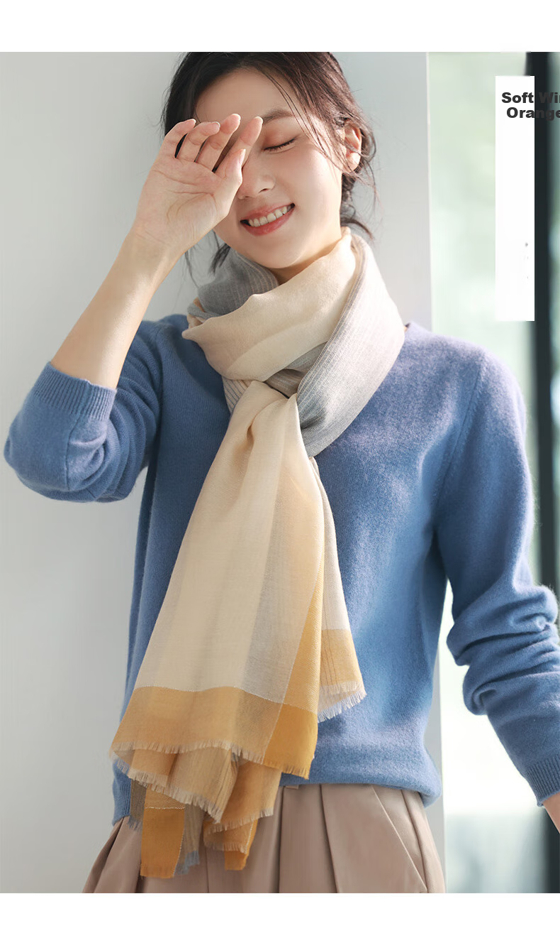 Hangsifu Pure Cashmere Scarf, Large Size Shawl, Outer Wrap Neck Scarf, Practical Gift for Mom on Holidays, Birthdays, And Mid-Autumn Festival 8