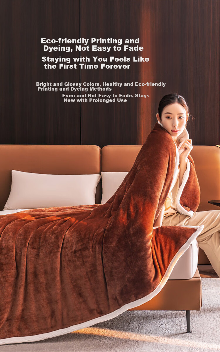 JD Original Chocolate Blanket, 2100g Three-Layer Thickened Double-Sided Double-Color Flannel Baby Fleece Blanket, 1.5x2m 8