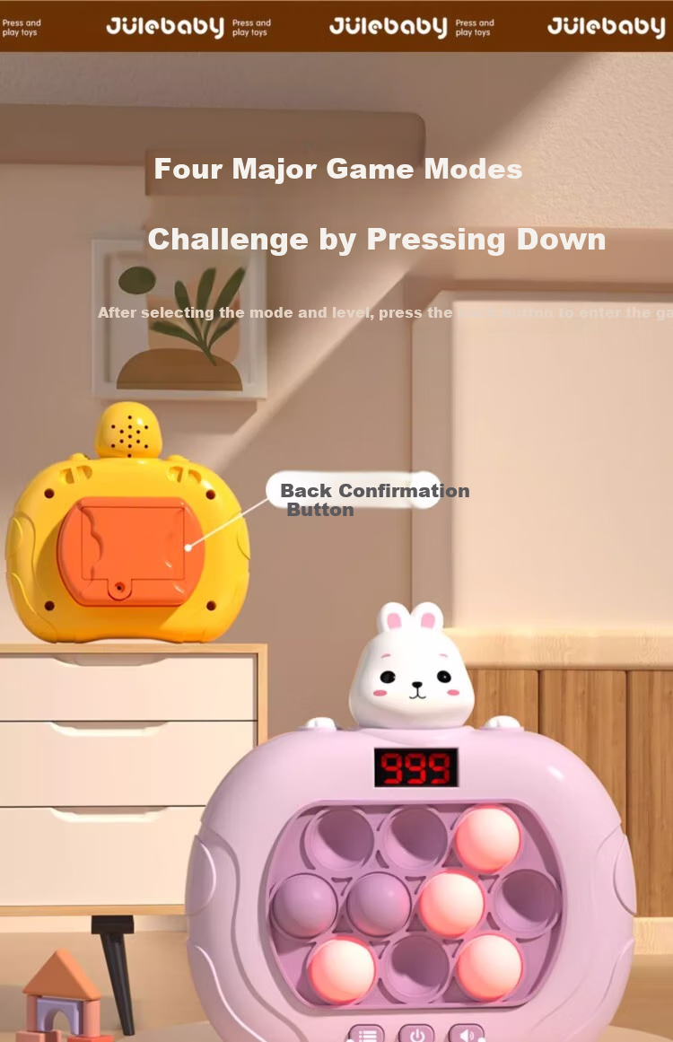 Lankupa Push-Push Toy, Children's Stress Relief Mini Game Console, Level-Clearing Speed Push Whack-A Game, for Boys And Girls Aged 3-6, National Day Gift 10