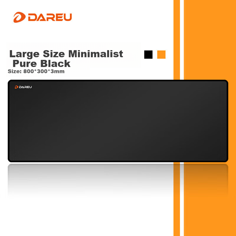 DAREU Gaming Mouse Pad, FPS Smooth Thickened Precision Edge-Locked, Computer Keyboard Office Extra Large Desk Mat, Pure Black 800*300*3mm, Unafraid of Contracts