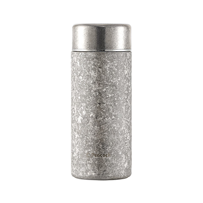 Peacock [Mid-Autumn Festival Gift] Stylish Pure Titanium Mini Insulated Mug, Portable Pocket Cup, Travel Cup
