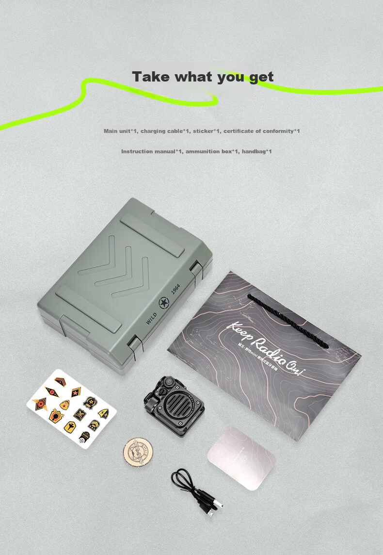 Cat King Radio Wild Mini2 Portable Bluetooth Speaker Mini Home Speaker Outdoor Waterproof Bass Cannon Wilderness Green Outdoor Enthusiast Holiday Gift for Boyfriend 20